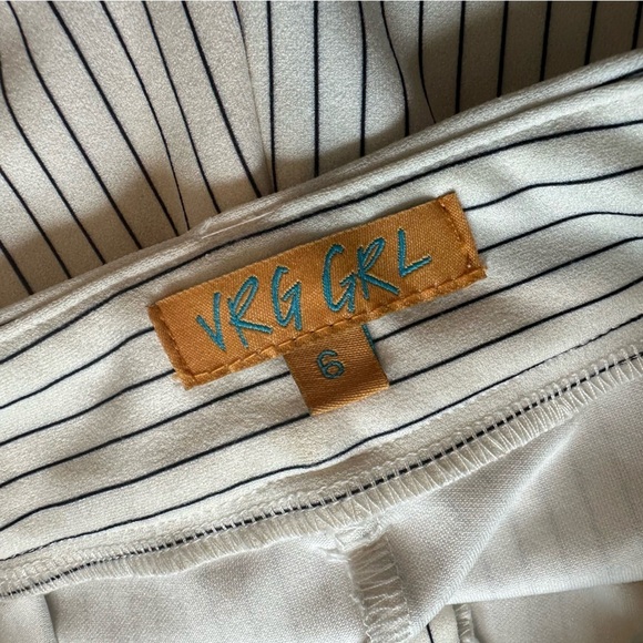 Verge Girl Striped Pants Flare White Black Casual U.S. Size 2 Extra Small - Picture 4 of 5